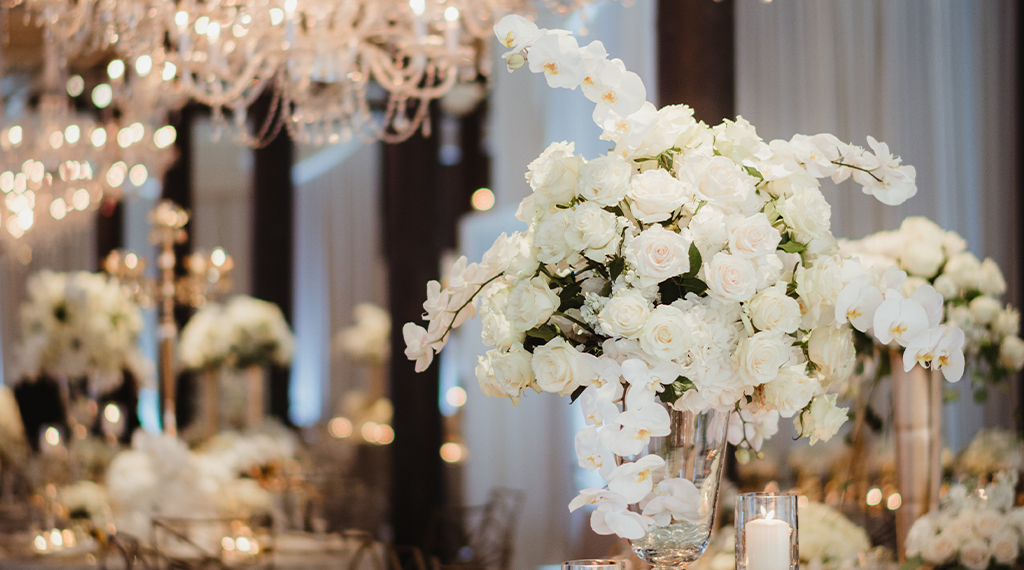 Floral Dinner Setup
